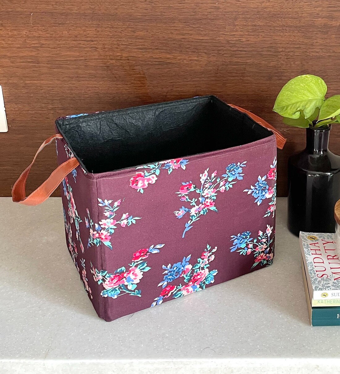 Maroon Cotton Foldable Cloth Organiser,Share By My gift booth