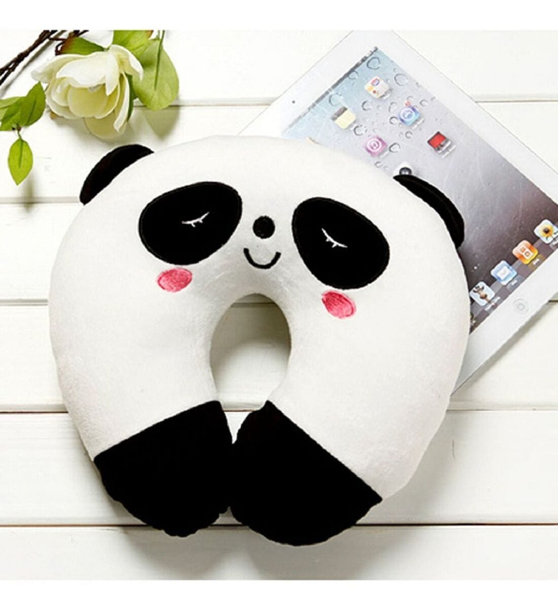 White Panda Neck Pillow with Eye Mask,Share By Skylofts