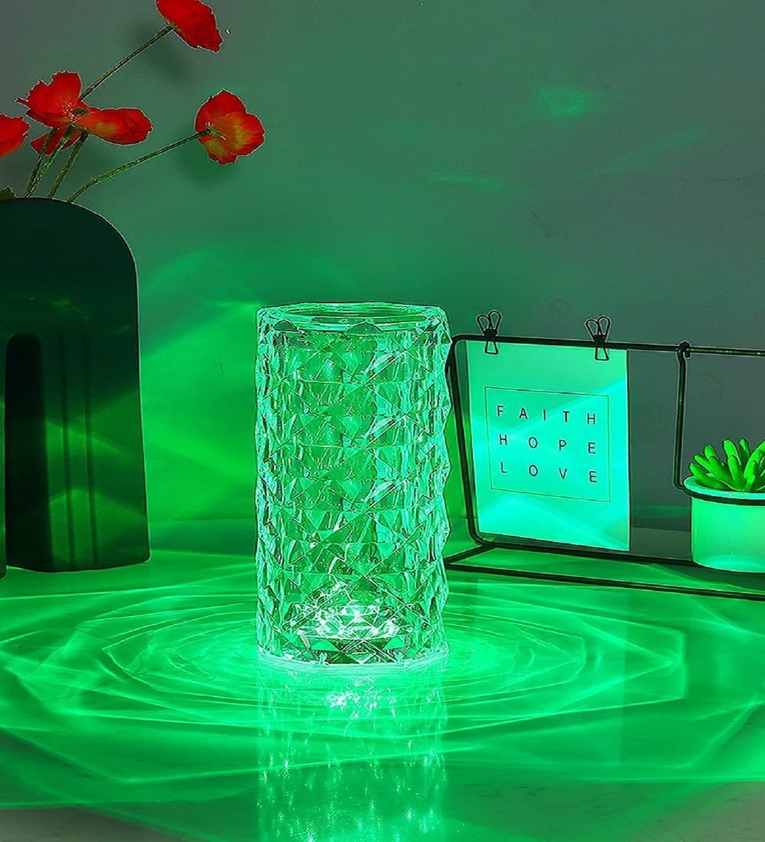 Multicolor Crystal Color Changing Table Lamp With Acrylic Base,Share By Skylofts