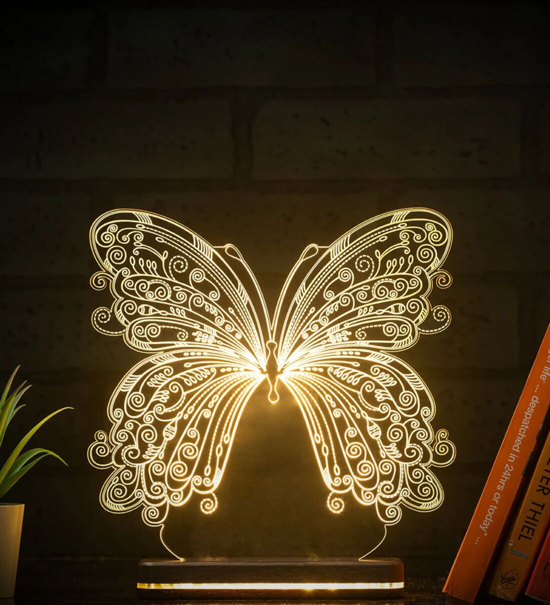 Butterfly ABS Plastic Table LED Light Showpiece,Share By LIT Lamps