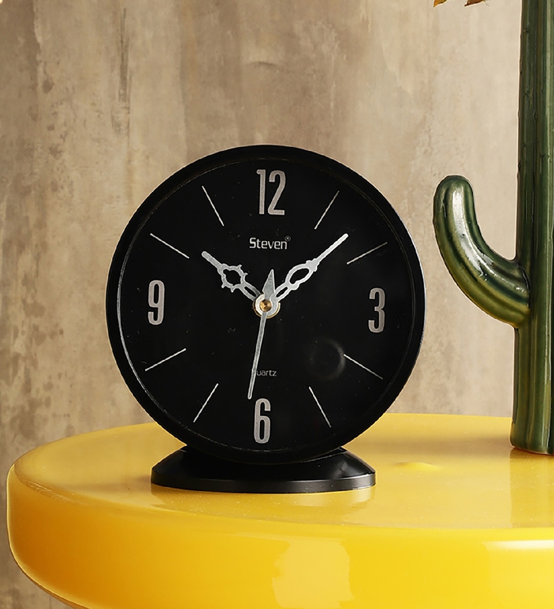 Black Mini Analog Table Clock,Share By Exim Decor