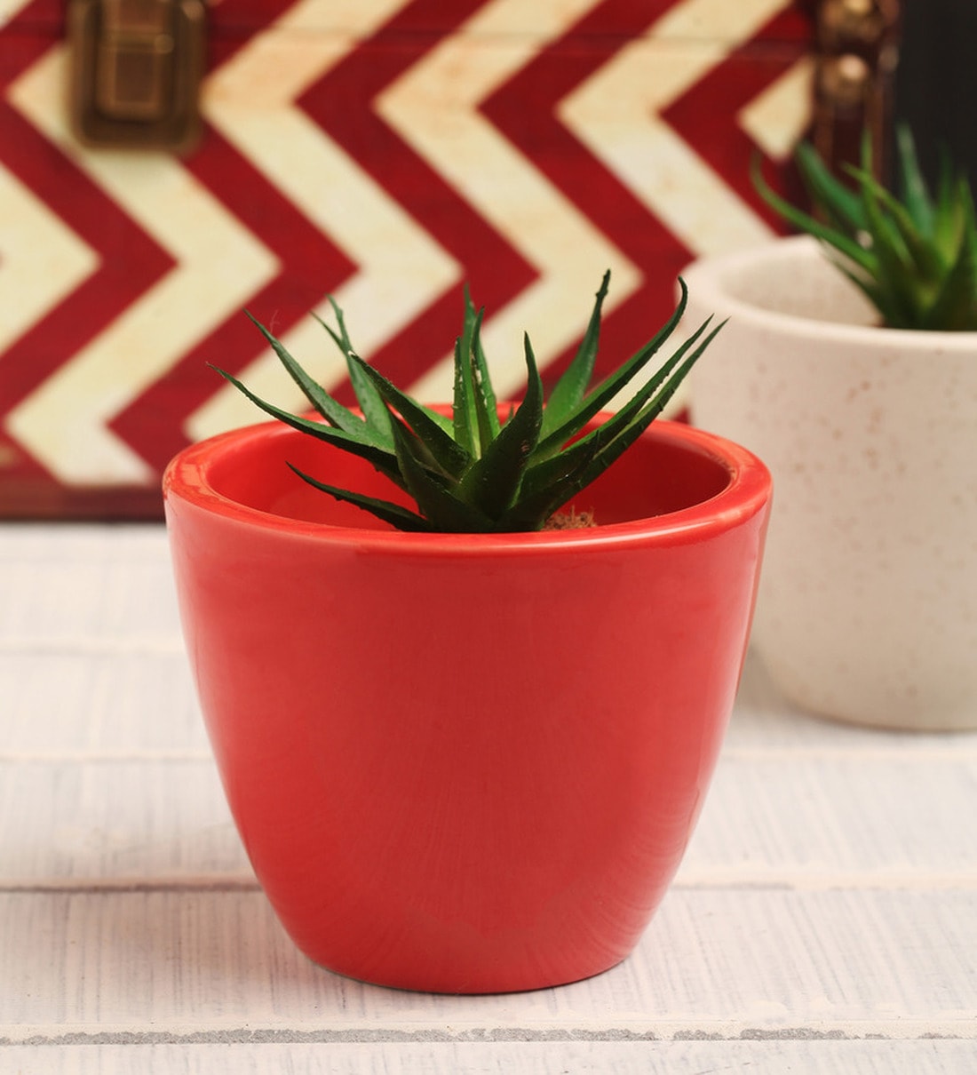 Red Ceramic Table Top Planter,Share By Gaia