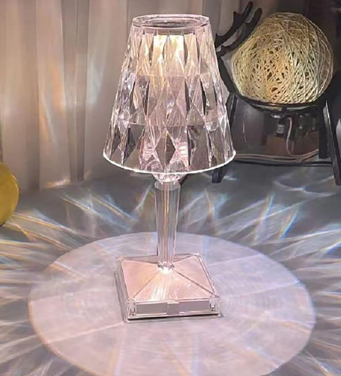 Rose Daimond 16 Colour Changing LED Touch Crystal USB Operated Table Lamp with Remote,Share By Homesake