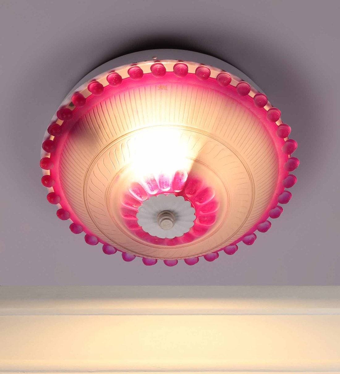 Oval Pink Glass Ceiling Flush Mount,Share By DecorativeRay