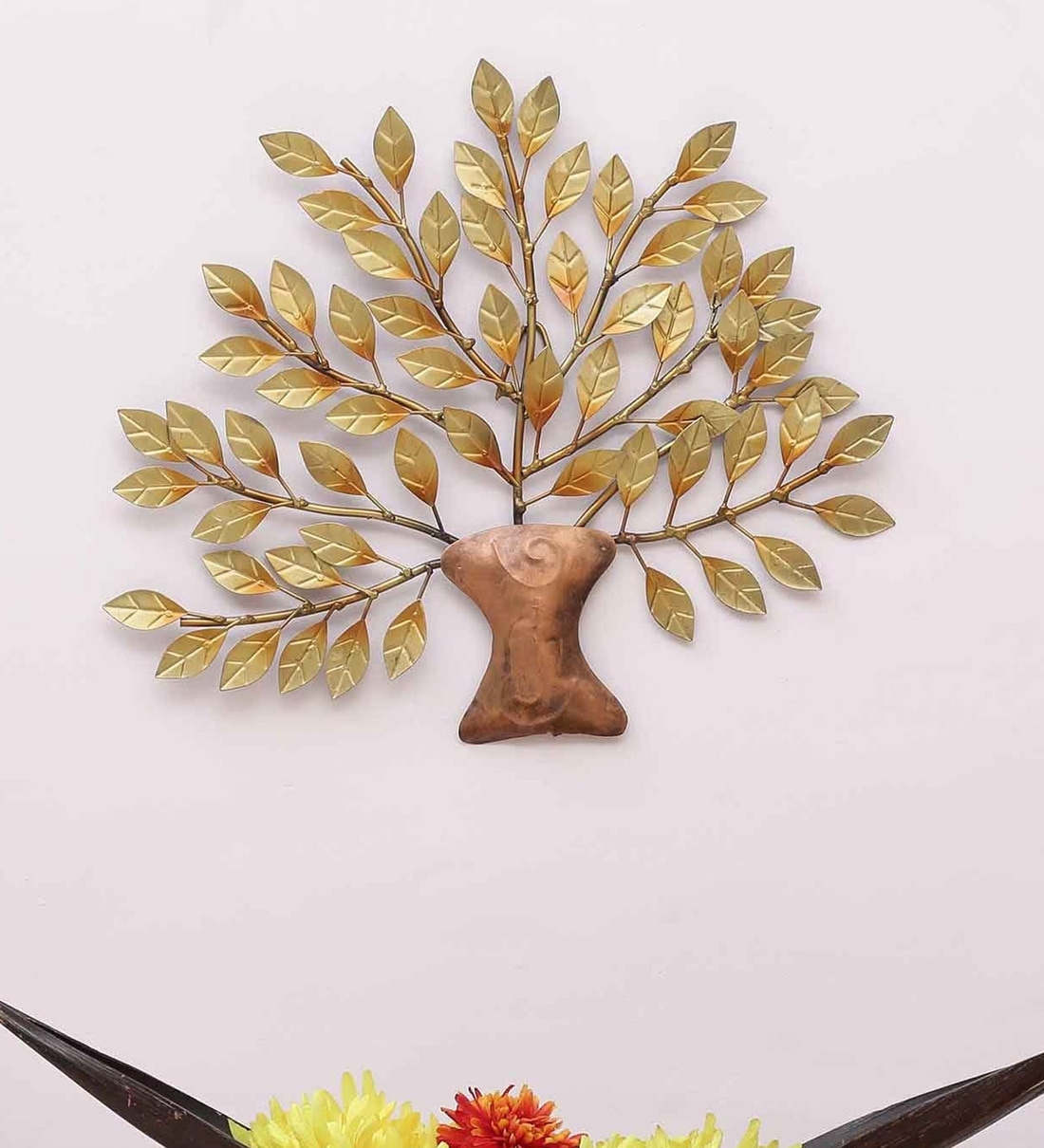 Iron Decorative Tree Wall Art In Gold Finish,Share By Deco Kraftee