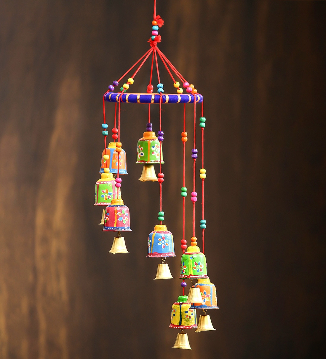 Multicolor Metal Handcrafted Decorative Hanging Bell,Share By eCraftIndia