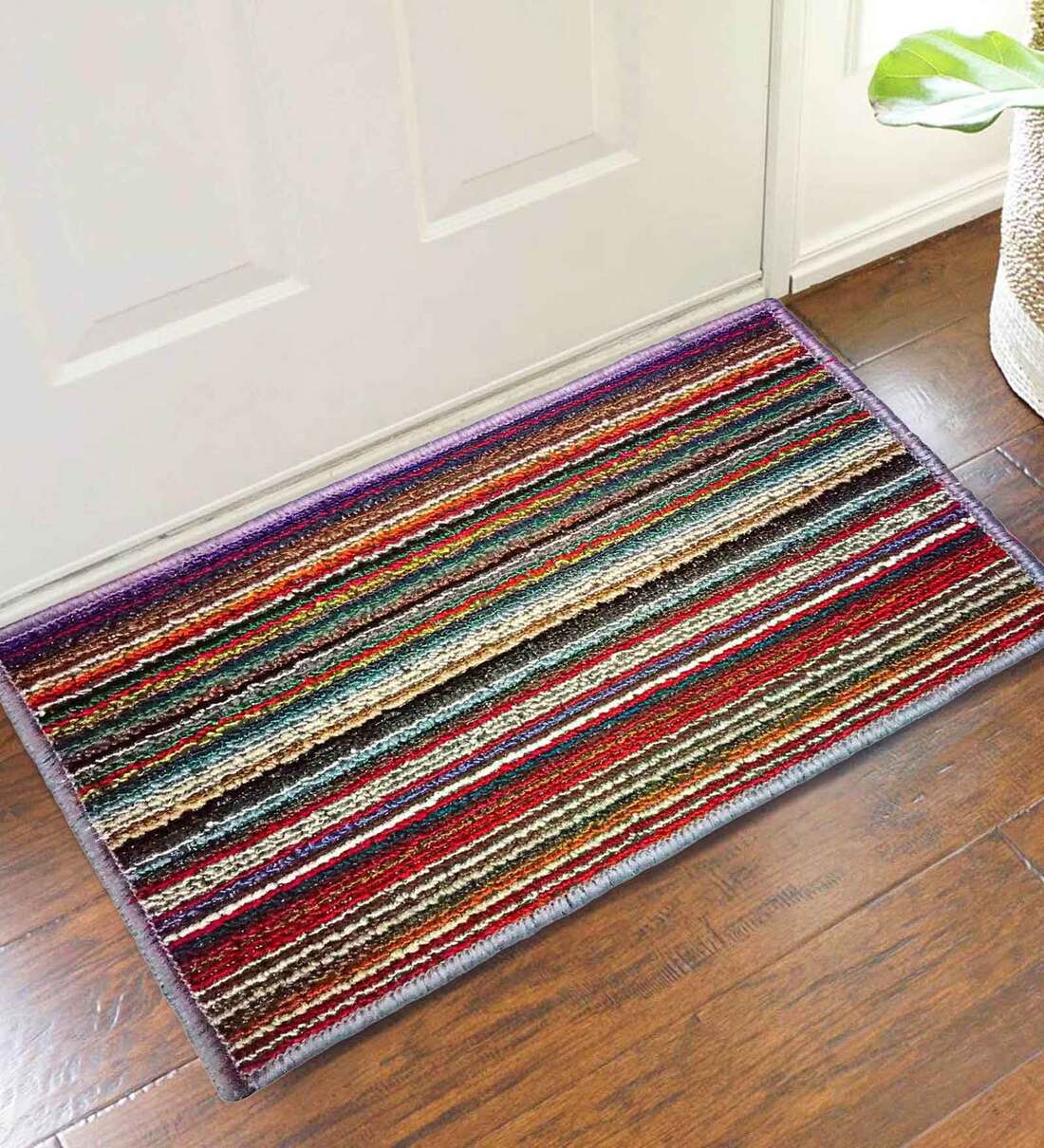 Multicolor Nylon Geometric 23X15 Inch Stain Resistant Door Mat,Share By Status