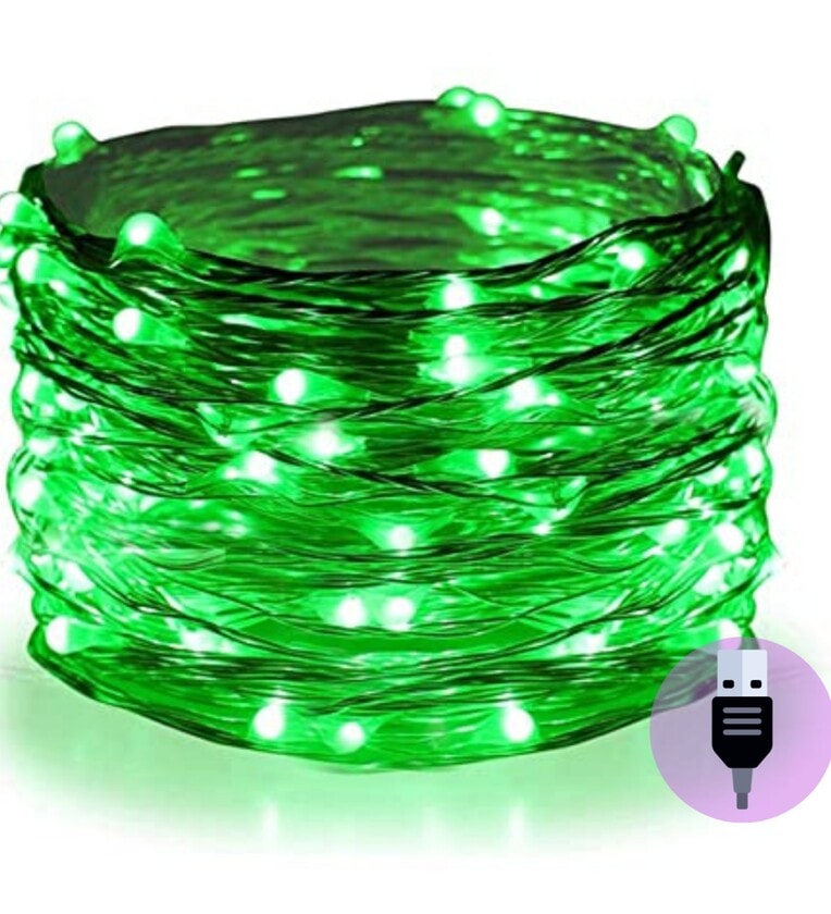 Green Colour 5 Mtrs (50 LED) USB Operated LED String Light,Share By Mansaa