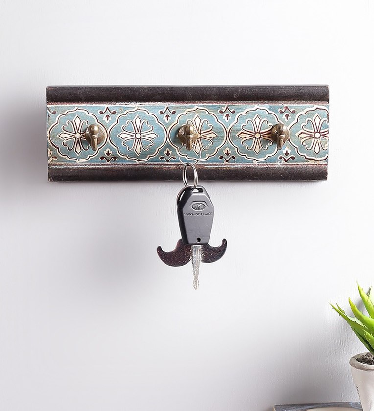 Brass Fittedwooden Painted Key Holder,Share By Craft Tree