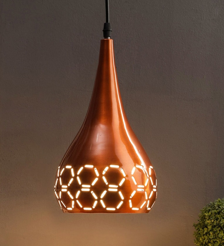 Balloon Shaped Brown Colour Metal Hanging Light (with Bulb),Share By Sinoman