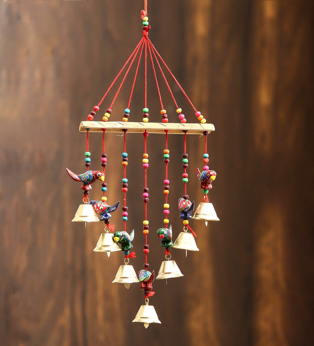 Multicolor Metal Handcrafted Decorative Parrot Hanging Bell,Share By eCraftIndia