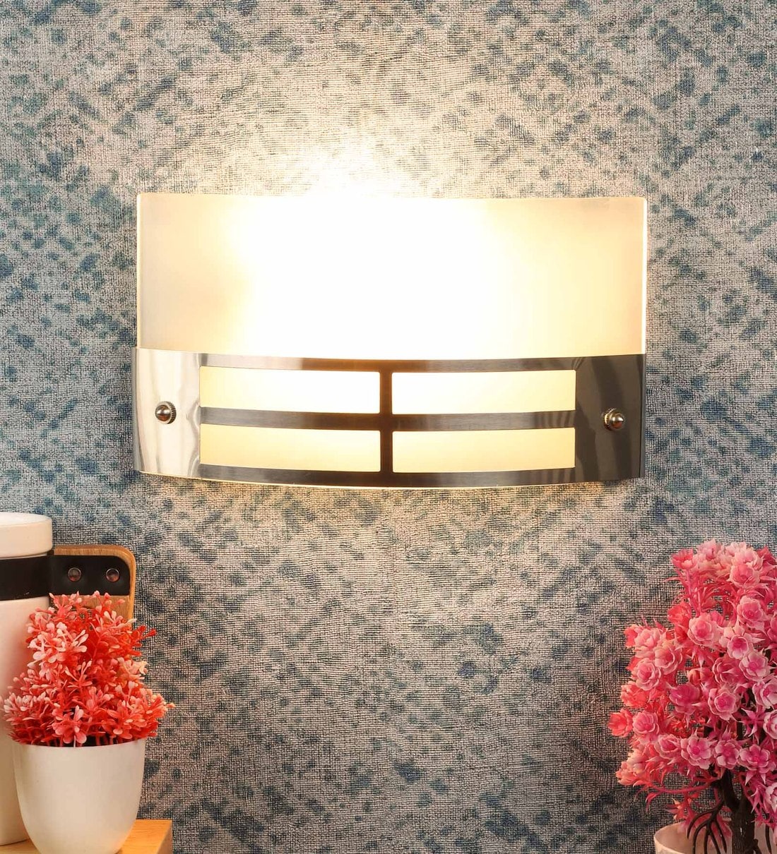 Margaux White Metal Flush Mount Wall Light,Share By Foziq