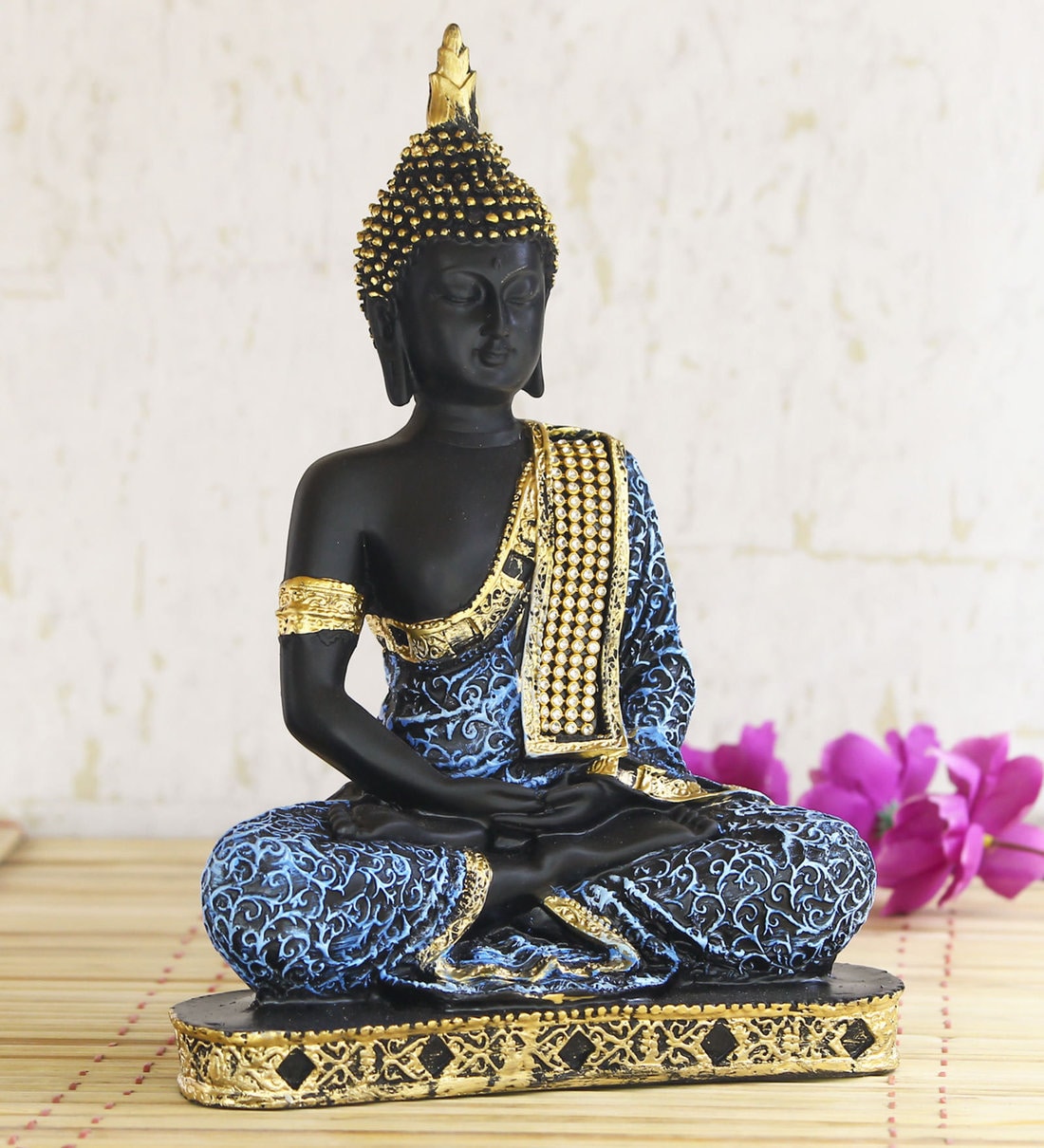 Blue Meditating Buddha Decorative Showpiece,Share By eCraftIndia