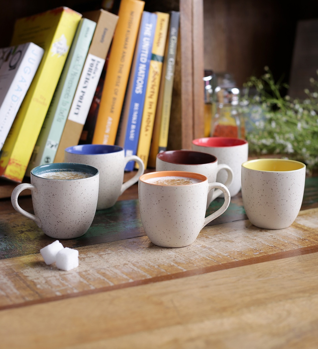 Novel 200ml White Stoneware (Set of 6) Coffee Mug,Share By Cdi