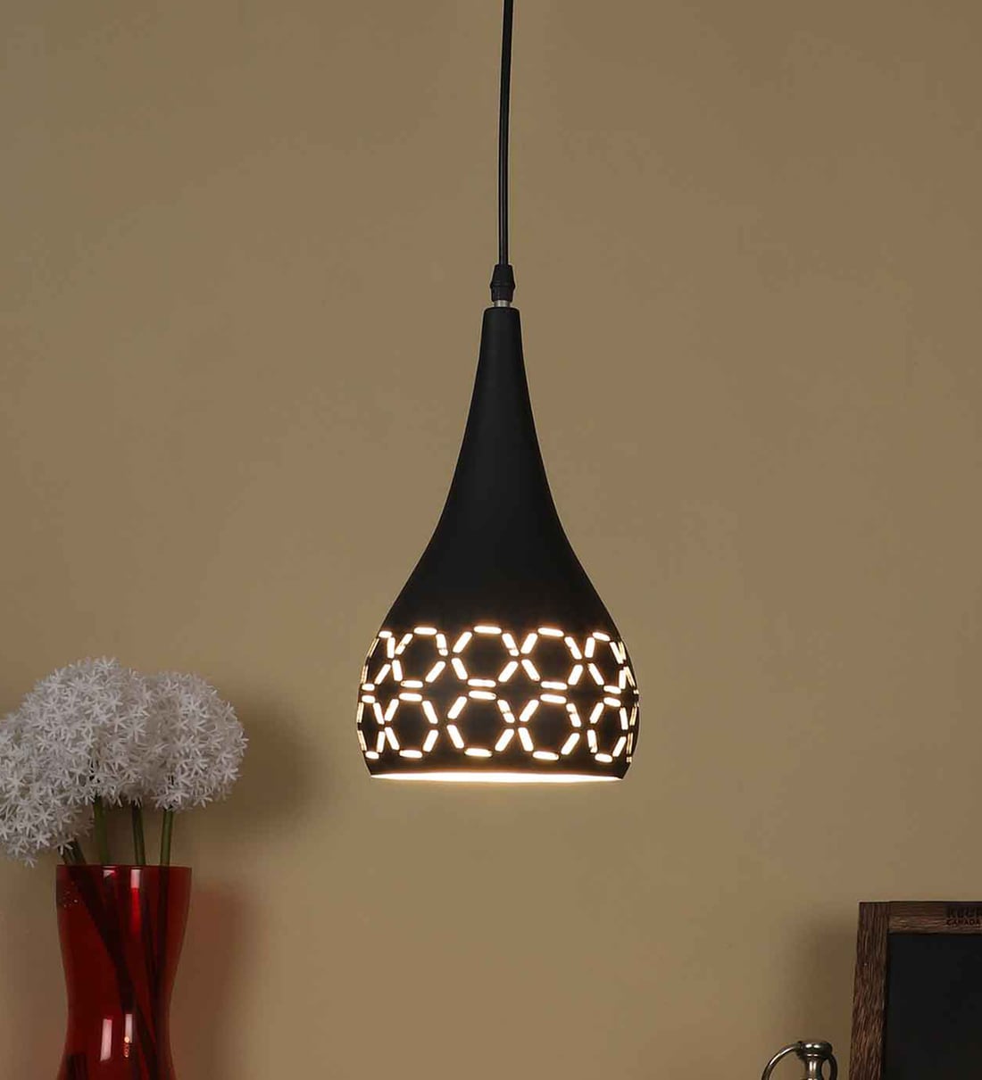 Abrax Black Metal Hanging Light,Share By Eliante by Jainsons Lights