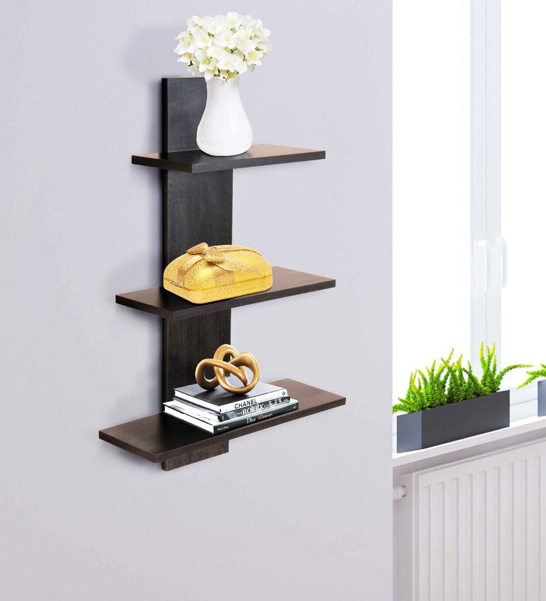 Brown Wood Wall Shelf,Share By Craft Center