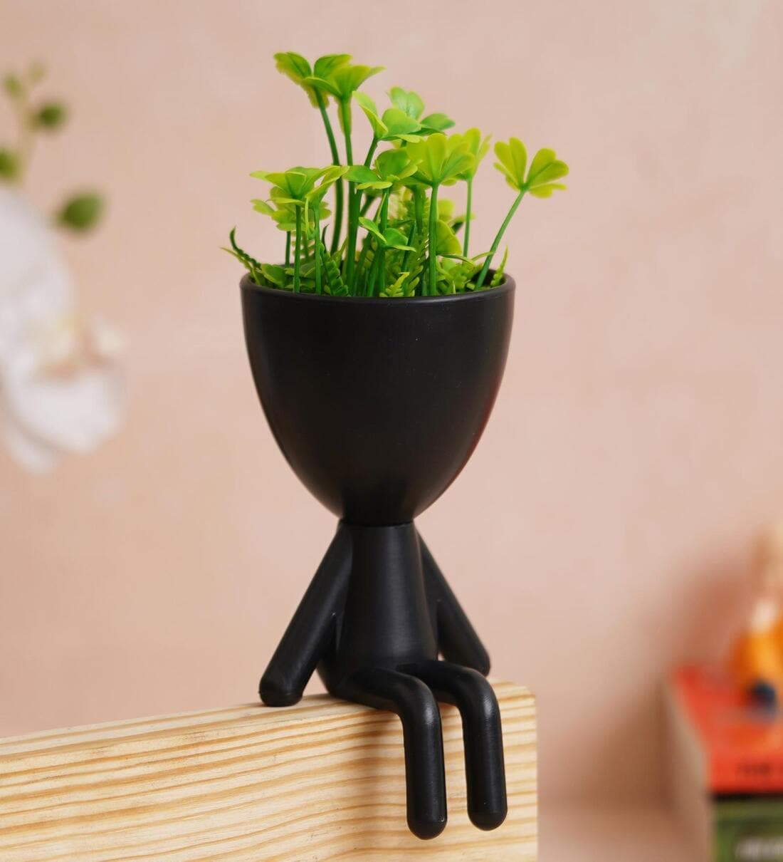 Black Plastic Desk Pot,Share By eCraftIndia