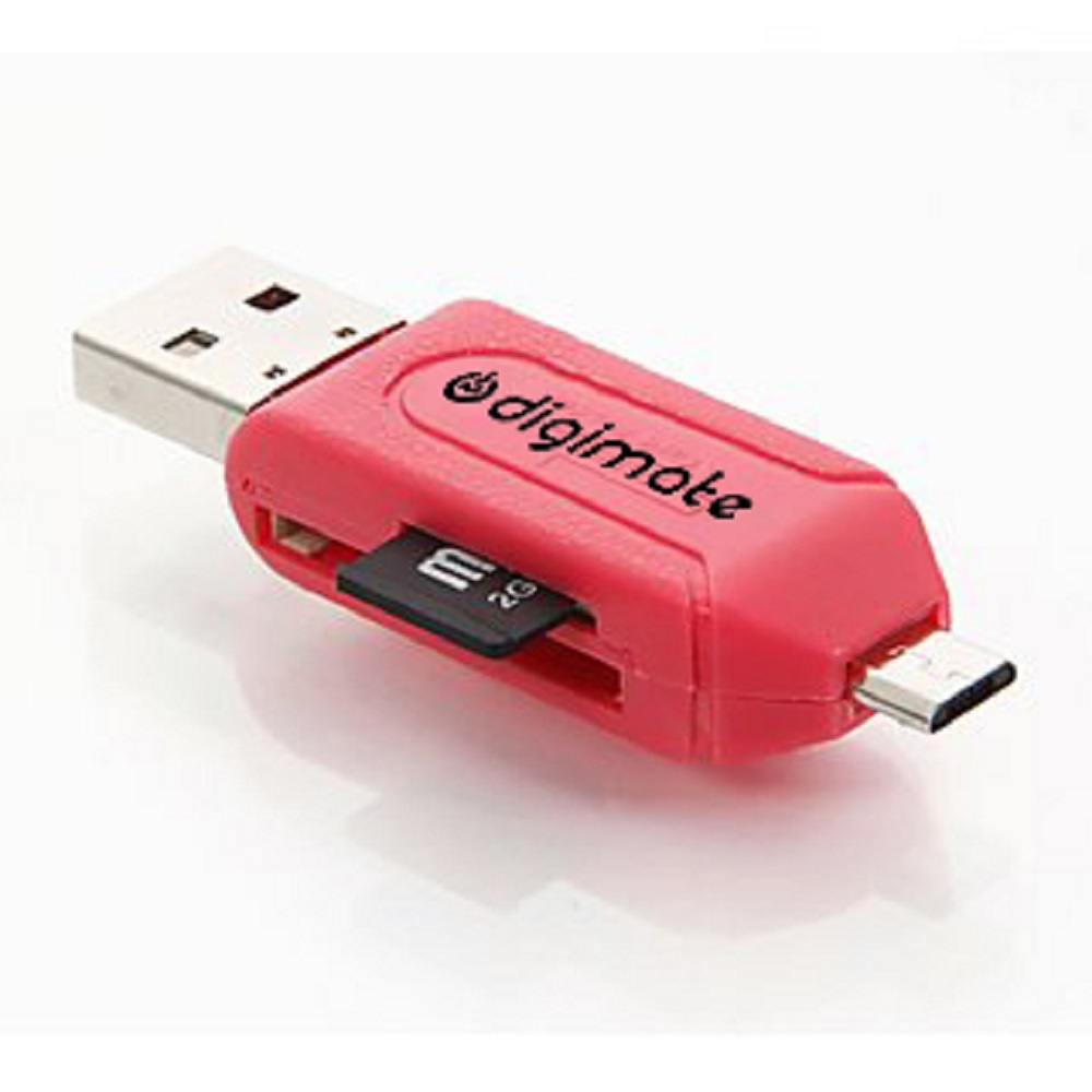 Digimate Compatible Micro USB OTG Adapter for Micro & SD Cards - Multi Color