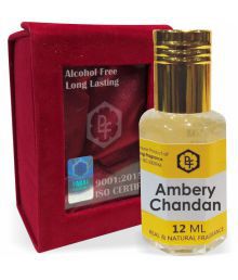 Parag Fragrances Ambery Chandan Attar 12ml (Velvet Giftset Pack) 0% Alcohol & Long Lasting