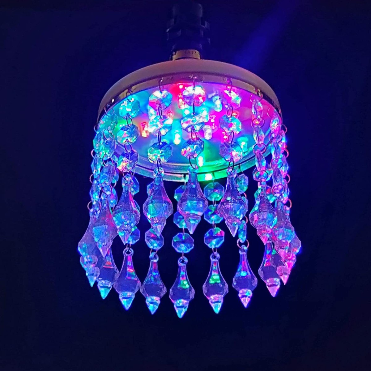 RGB Multi Color Crystal Chandelier Jhoomer Hanging Lamp Chandelier Ceiling Lamp