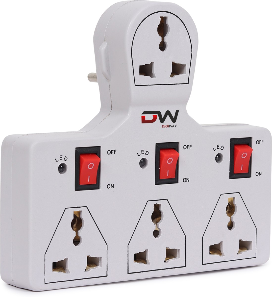 Digiway 4 UNIVERSAL SOCKET 3 SWITCH MULTI PLUG EXTENSION BOARD 4  Socket Extension Boards (Beige)