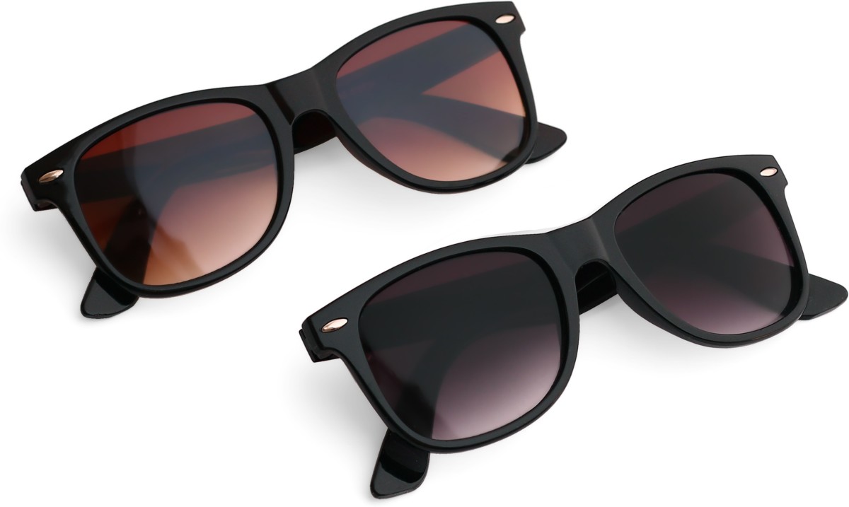 Wayfarer Sunglasses (For Men & Women, Black, Brown)