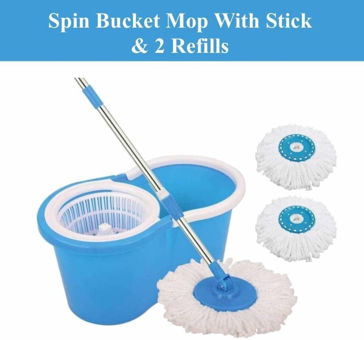 MOP SET WITH 2 REFILL Mop Set (Blue)