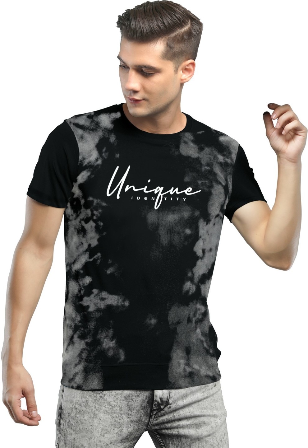 Printed Men Black T-Shirt