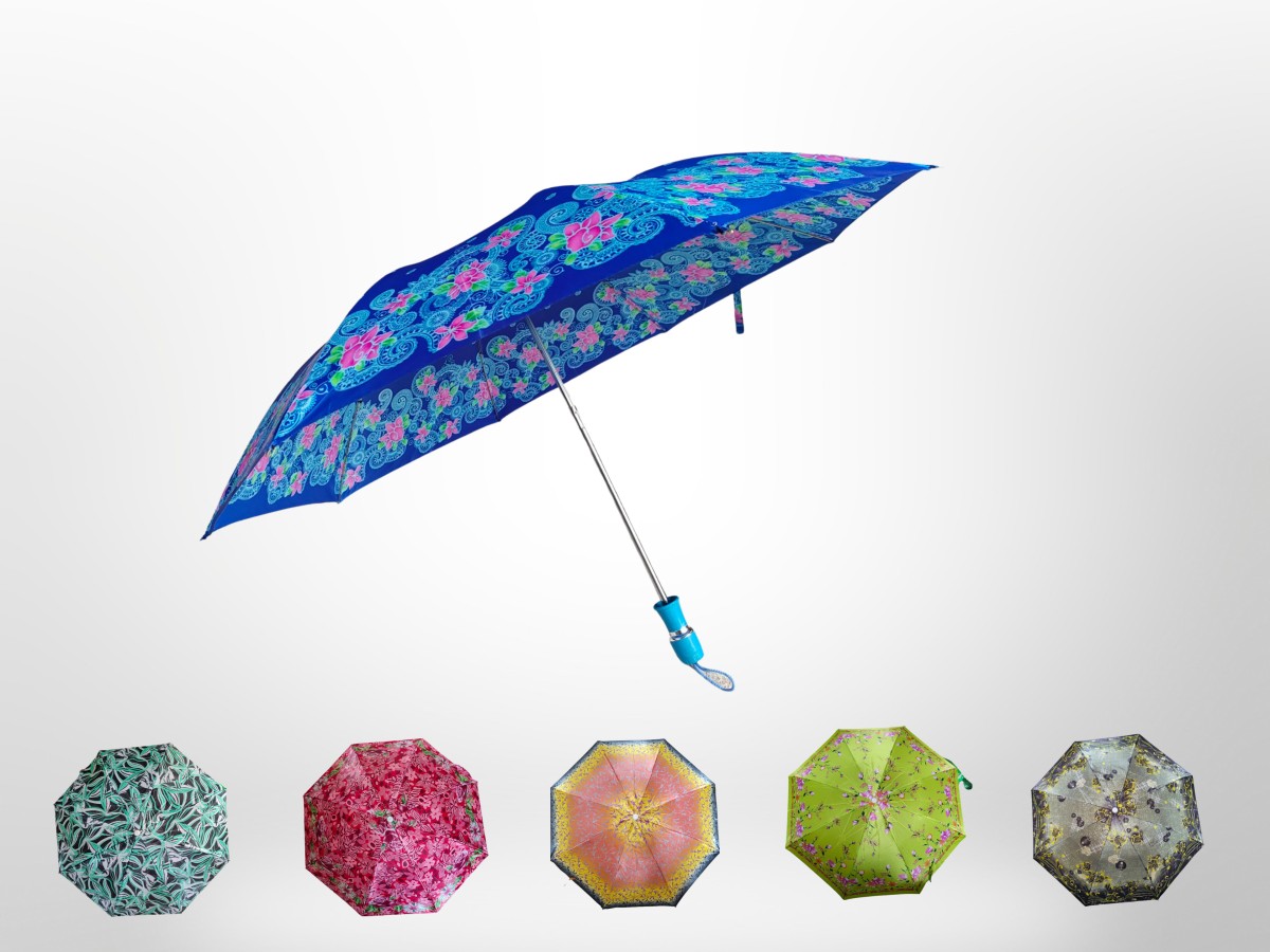 Printed 2fold Umbrella Unique Design Random Umbrella (Multicolor)