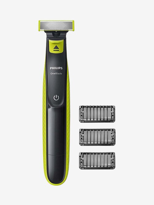 Philips QP2525/10 Cordless OneBlade Hybrid Trimmer and Shaver with 3 Trimming Combs (Lime Green)