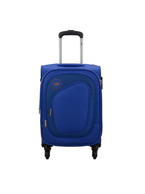 Skybags Stalwart Royal Blue 4 Wheel Small Soft Cabin Trolley - 37 cm