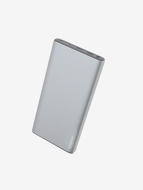 Powerup Quick Charge Slim Design 5000mAh Power Bank Aluminium Shell Li-Polymer Battery (Silver)