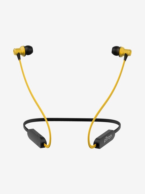 PTron Avento Classic In-Ear Wireless Bluetooth Neckband (Yellow and Black)