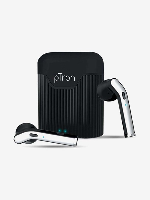 PTron Basspods 481 True Wireless Bluetooth Earbuds with Charging Case (Black and Silver)