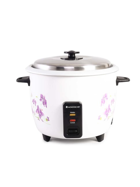 WONDERCHEF Nutri Cook Rice Cooker, 1.8L, single bowl, white, 2-year warranty.