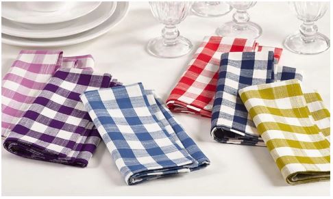 Home Creations Set of 6 Cotton Napkin , Assorted Color (18 X 18 Inch )