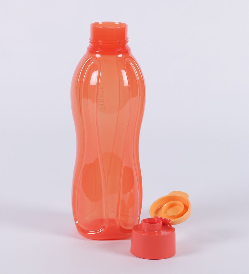 Tupperware Red Plastic Round 1000 ML Flip Top Bottle - Set of 4